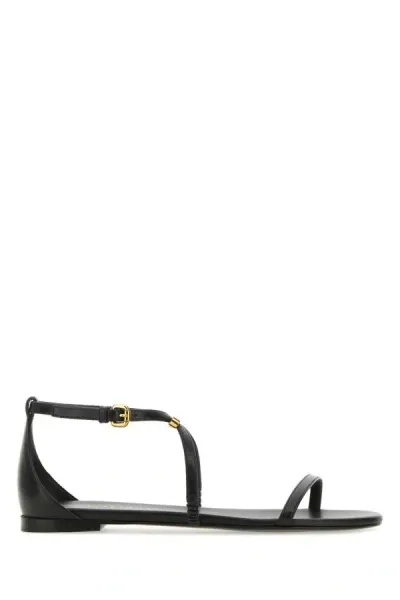 Alexander Mcqueen Woman Black Leather Sandals