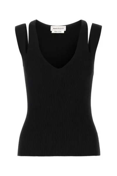 Alexander Mcqueen Woman Black Viscose Blend Top