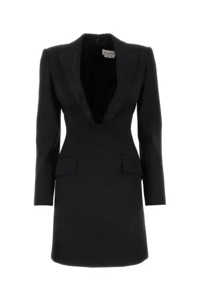 Alexander Mcqueen Woman Black Wool Mini Dress