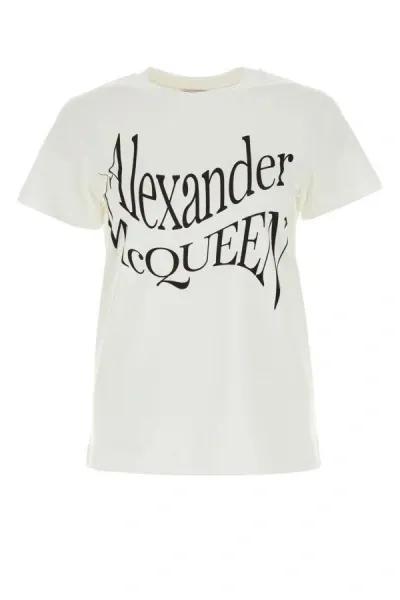 Alexander Mcqueen Logo-print Cotton T-shirt In White