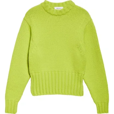 Alexander Mcqueen Wool Blend Crewneck Sweater In Acid Yellow