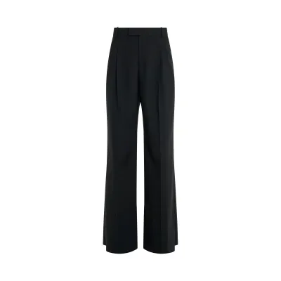 Alexander Mcqueen Wool Garbadine Baggy Trouser In Black