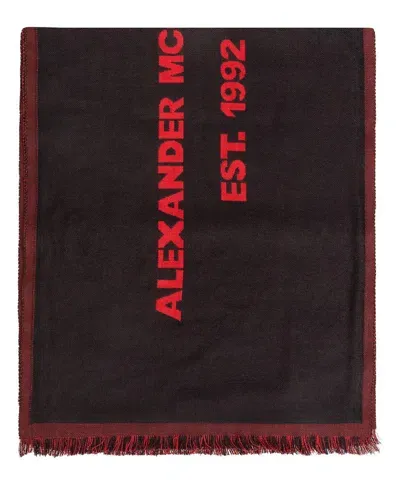 Alexander Mcqueen Wool Scarf In Black