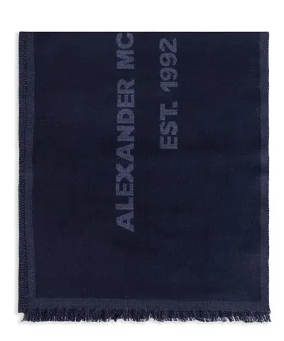 Alexander Mcqueen Wool Scarf In Blue