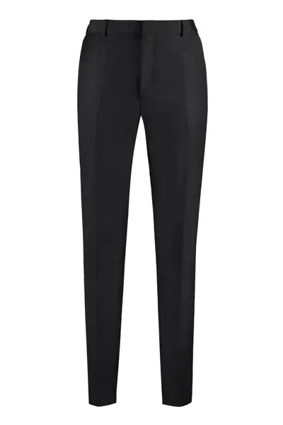 Alexander Mcqueen Wool Trousers In Black