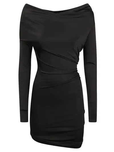 Alexander Mcqueen Wrap Short Dress In Black