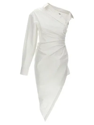 Alexander Wang Asymmetric Cotton Shirtdress In White