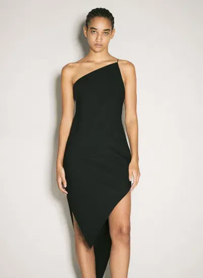 Alexander Wang Asymmetric Slit Maxi Dress In Black