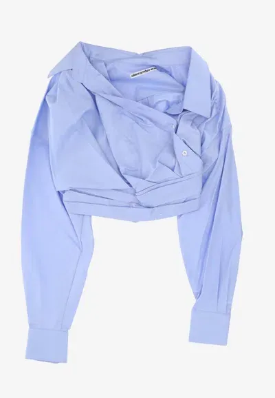 Alexander Wang Draped Shirt In Blue