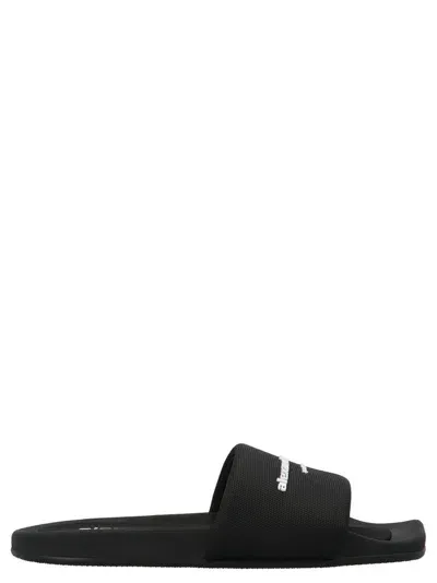 Alexander Wang Aw Pool Slides In Black