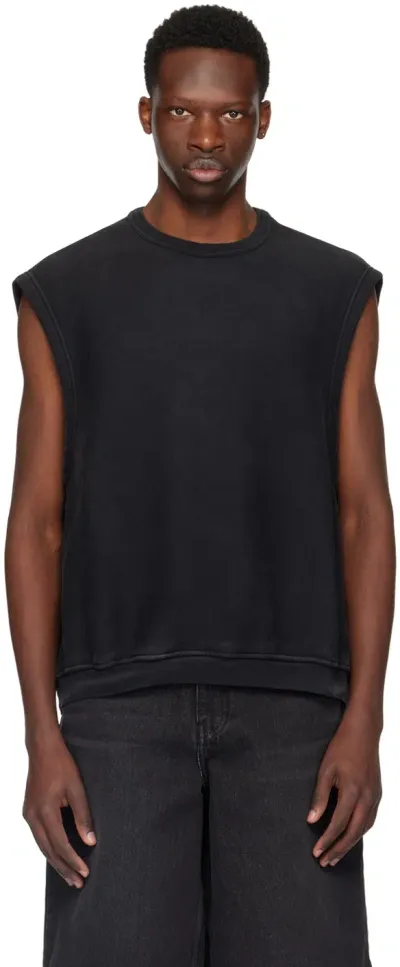 Alexander Wang Black Apple Puff Sweatshirt In Washed Jet