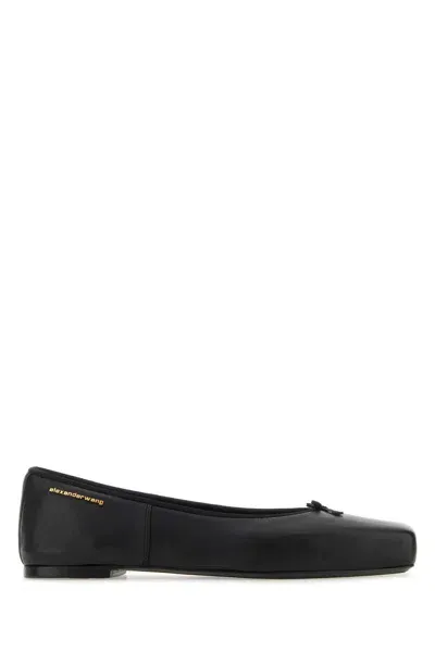 Alexander Wang Black Leather Billie Ballerinas