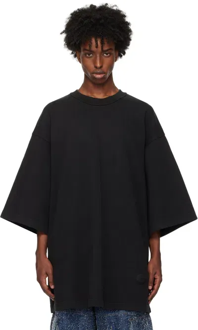 Alexander Wang Black Oversized Drop-sleeve T-shirt In 011 Washed Black