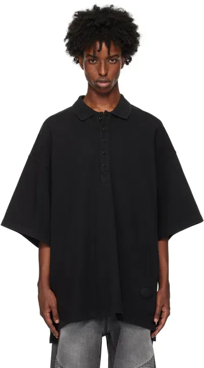 Alexander Wang Black Oversized Polo In 011 Washed Black