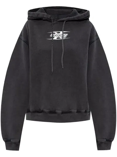 Alexander Wang Blade Logo-embossed Hoodie In Black