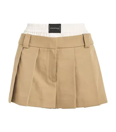 Alexander Wang Boxer-insert Pleated Skort In Chino