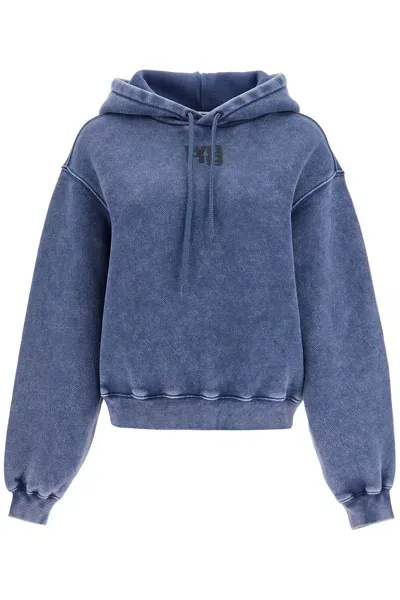 Alexander Wang Boxy Hoodie With Hood In Blue