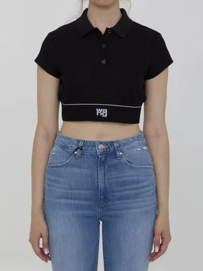 Alexander Wang Cheerleader Polo Top In Schwarz