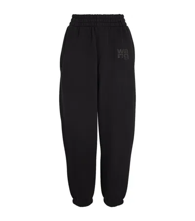 Alexander Wang Cotton Logo Sweatpants In Black