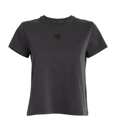 Alexander Wang Cotton Shrunken Essential T-shirt In Black