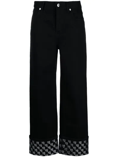 Alexander Wang Embellished Straight Jeans In Black