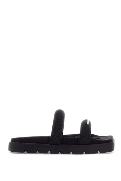 Alexander Wang Jay Denim Flatform Sandal In Black