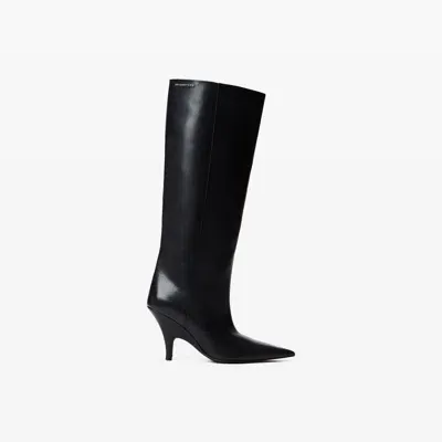 Alexander Wang Diablo Tall Boot With Open Back In Leather In Black