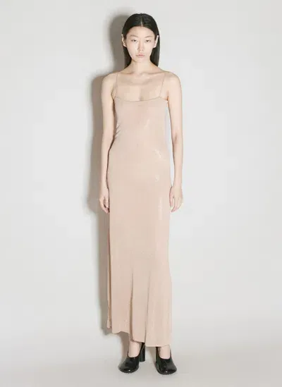 Alexander Wang Cami Slip Dress With Clear Bead Hotfix In Pink