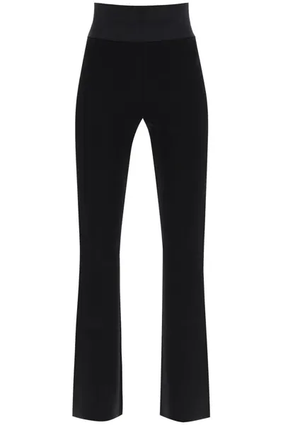 Alexander Wang Flared Pants With Branded Stripe In 黑色的