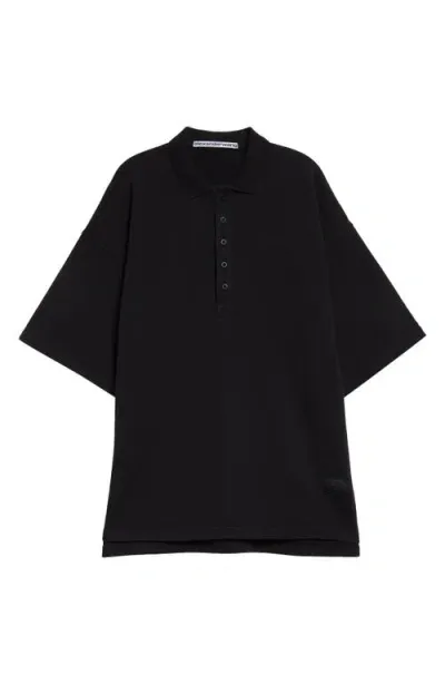 Alexander Wang Gender Inclusive Oversize Polo In Black