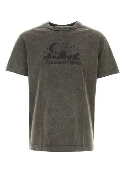 Alexander Wang Graphite Cotton T-shirt In Grey