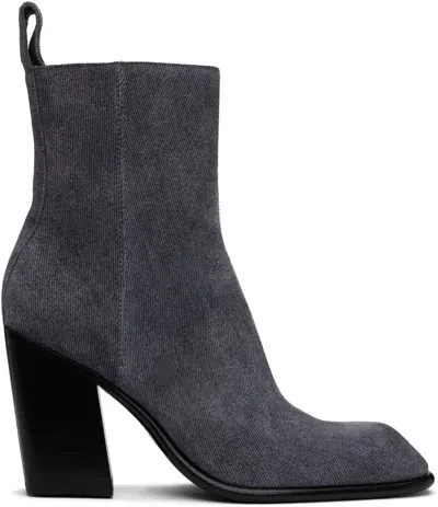 Alexander Wang Gray Throttle 95mm Ankle Boots In Grey