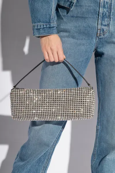 Alexander Wang Heiress Flex Bag In Crystal Mesh In Silver