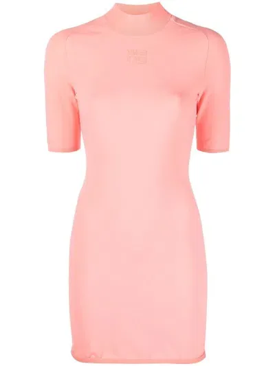 Alexander Wang High-neck Short Dress In Pink