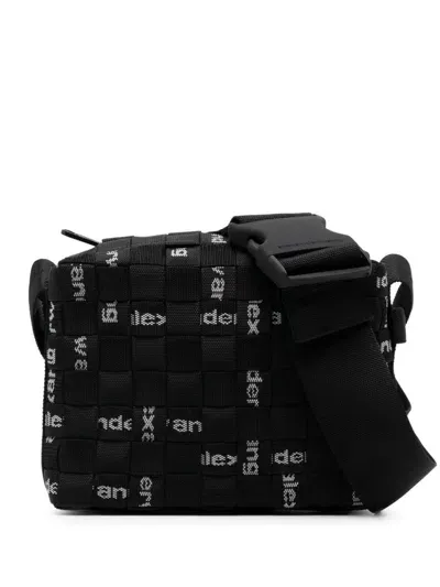 Alexander Wang Interwoven-design Logo-jacquard Shoulder Bag In Black