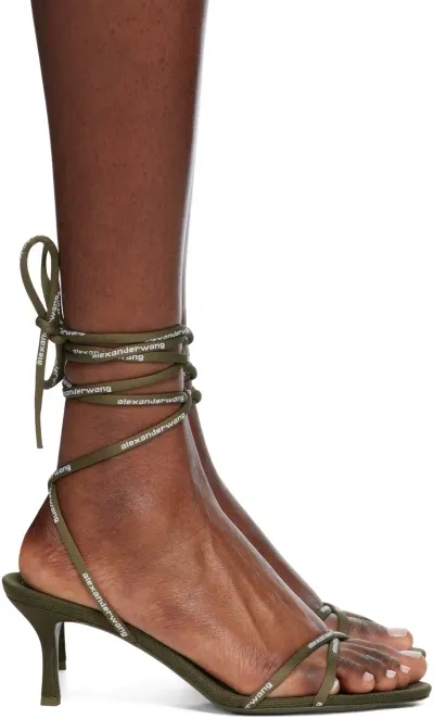 Alexander Wang Helix 65mm Sandals In Green