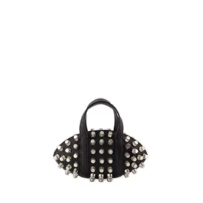 Alexander Wang Kong Studded Top Handle Bag In Black