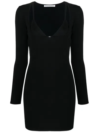 Alexander Wang Layered-neckline Detail Dress In Black