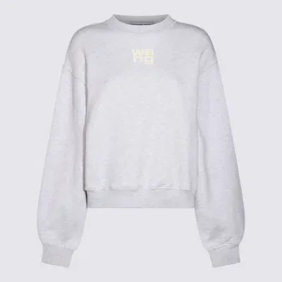 Alexander Wang Light Grey Cotton Terry Sweatshirt In Light Heather Grey