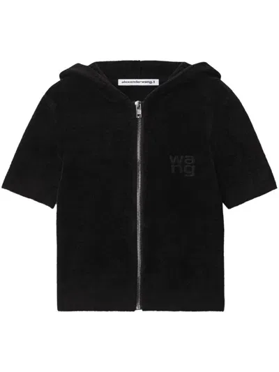 Alexander Wang Logo-embossed Hoodie In Black