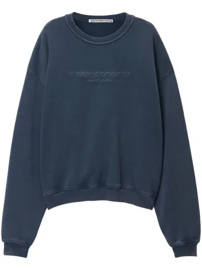 Alexander Wang Logo-embossed Sweatshirt In Blue