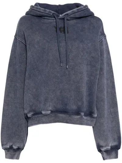 Alexander Wang Logo Patch Hoodie In Blue