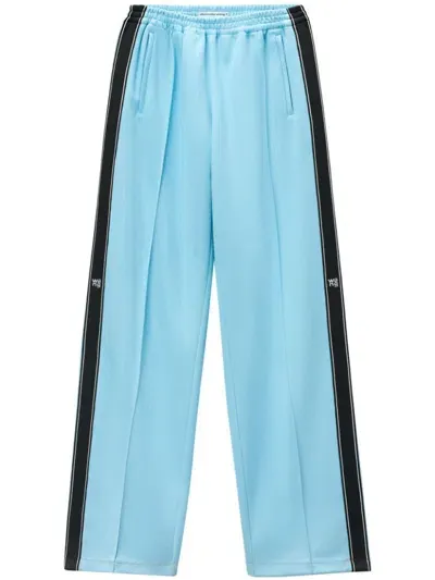 Alexander Wang Logo-stripe Track Pants In Blue