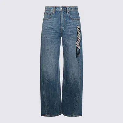 Alexander Wang Medium Indigo Denim Jeans In Tumbled Medium Indigo