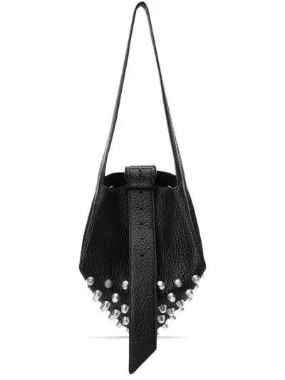 Alexander Wang Rex Medium Hobo Bag In Lambskin Leather In Black