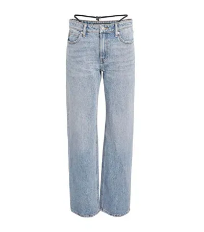 Alexander Wang Mid Rise Relaxed Cotton Denim Jeans In Blue