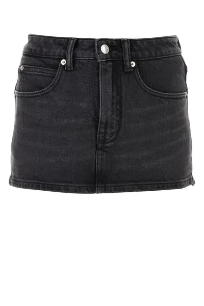 Alexander Wang Mid Rise Stretch Skort-27 Nd  Female In Grey Aged