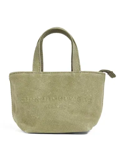 Alexander Wang Mini Canvas Punch Tote Bag In Green