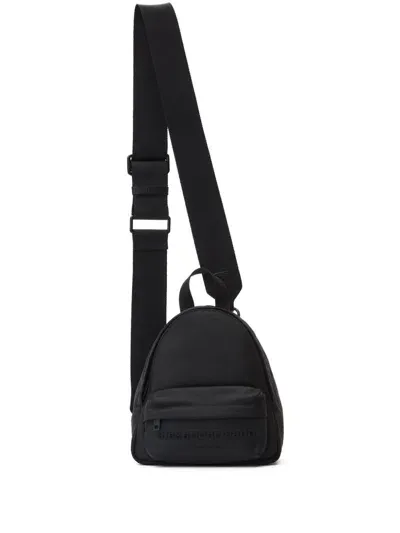 Alexander Wang Punch Mini Sling Backpack In Canvas In Black