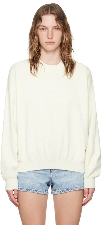 Alexander Wang Off-white Embossed-logo Sweater In Soft White 104